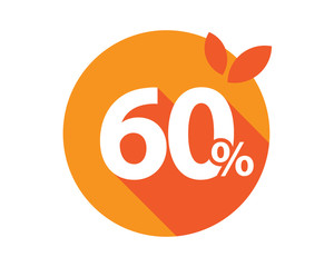 60 Percent Discount Logo Orange Circle