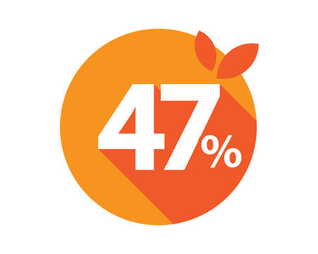 47 Percent Discount Logo Orange circle