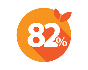 82 Percent Discount Logo Orange Circle