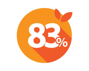 83 Percent Discount Logo Orange Circle