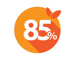 85 Percent Discount Logo Orange Circle