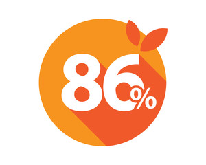86 Percent Discount Logo Orange Circle