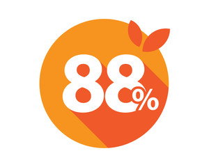 88 Percent Discount Logo Orange Circle