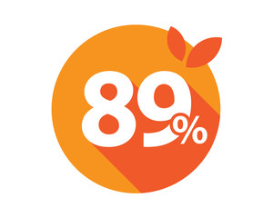 89 Percent Discount Logo Orange Circle