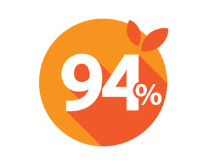 94 Percent Discount Logo Orange Circle