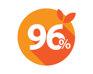 96 Percent Discount Logo Orange Circle