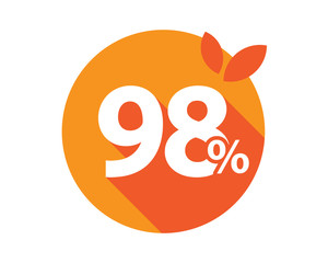 98 Percent Discount Logo Orange Circle