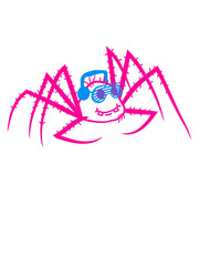 party dj music club celebrate glasses headphones spider
