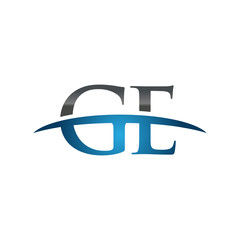GE initial company swoosh logo blue