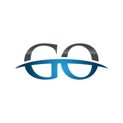 GO initial company swoosh logo blue