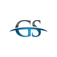 GS initial company swoosh logo blue
