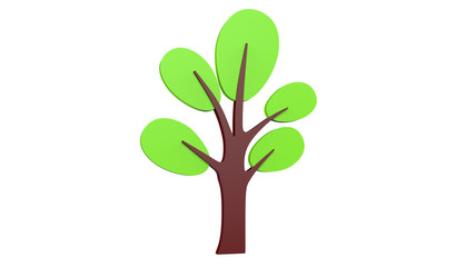 Tree renders in cartoon style