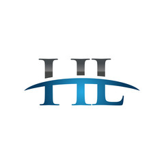 HL initial company swoosh logo blue