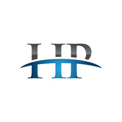 Fototapeta premium HP initial company swoosh logo blue
