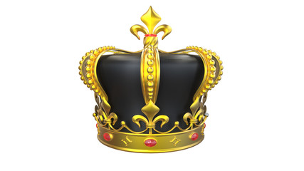 beautiful design of a golden king emperor crown on white background