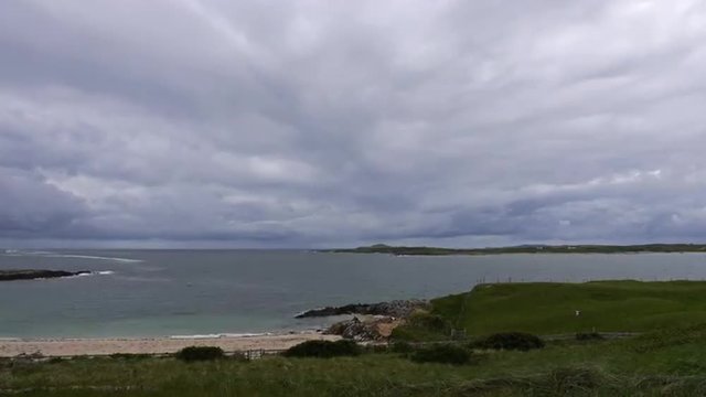 Time-lapse of storm clouds moving in over the Atlantic Ocean. 4K time-lapse.