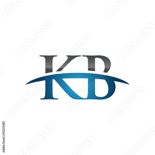 "KB initial company swoosh logo blue" Stock image and royaltyfree