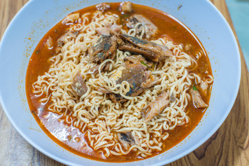 Instant noodle and Canned fish