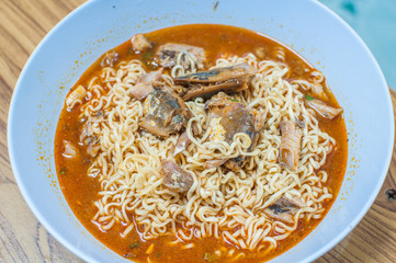 Instant noodle and Canned fish