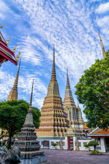 Naklejka premium Wat pho is the beautiful temple in Bangkok, Thailand.