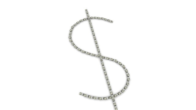 Dollar Domino shaping a dolar sign