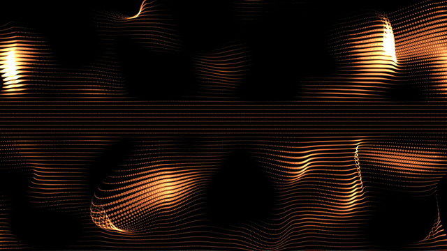 Light Moves 0202: Orange fractal ribbons of light undulate anf flow (Video Loop).