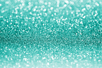 Fototapeta Teal or Turquoise Green Glitter Christmas Background obraz
