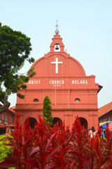 Melaka, Malaysia: Christ Church is an 18th-century Anglican Church and it is the oldest functioning...
