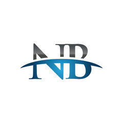 NB initial company swoosh logo blue