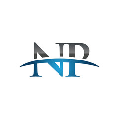 NP initial company swoosh logo blue