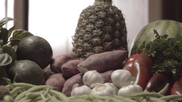 Tropical fruits and vegetables. Healthy food. Natural. Organic.