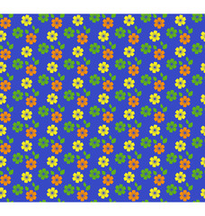 Seamless bright summer pattern with flowers isolated on blue bac