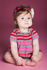 happy Little kid in studio