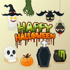 Halloween design elements-Vector illustration
