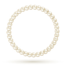 Pearl circle like frame isolated on white background