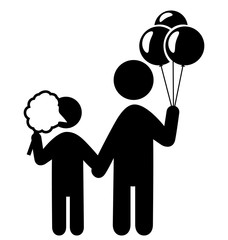 Entertainment Pictograms Flat Family Icon with Cotton candy and