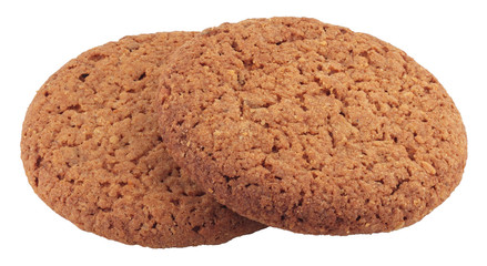 Oatmeal cookies isolated on white background