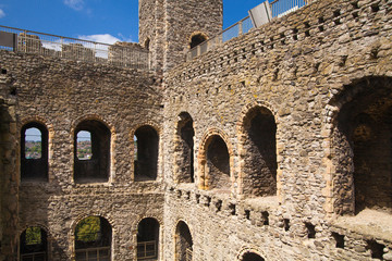ROCHESTER, UK - MAY 16, 2015: Rochester Castle 12th-century. Castle and ruins of fortifications. Kent, South East England.  © IRStone