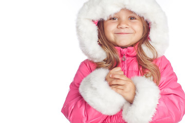 Obraz premium Little girl a winter clouthes