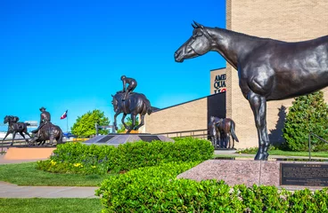 Poster U.S.A. Texas, Route 66, Amarillo,  the horse monuments of the American Quarter Horse Association © giumas