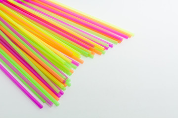 Fototapeta premium Vibrant colors drinking straws plastic type