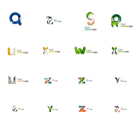 Set of universal company logo ideas, business icon collection