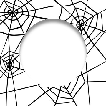 Round frame illustration with web pattern