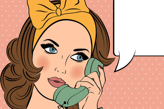 Pop Art illustration of woman with the speech bubble