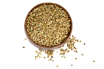 hemp seeds isolated on white