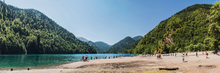 Rits's lake Abkhazia panoramic view
