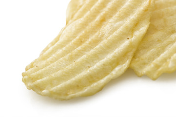 chips close up on a white background