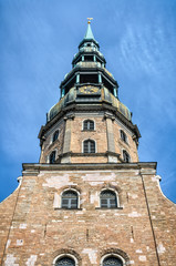 Fototapeta na wymiar St Peters Church in Riga, Latvia