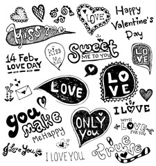 Fototapeta premium love doodle vector, valentine vector