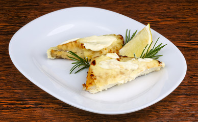 Baked perch fillet